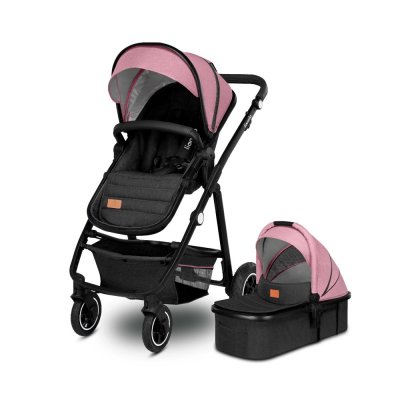 Poussette duo amber + nacelle pink