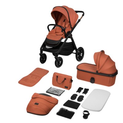 Poussette duo layla + nacelle brown rust