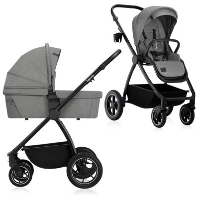 Poussette duo meril + nacelle grey stone