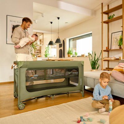 Le lit bébé lionelo jasmin easy fold green olive