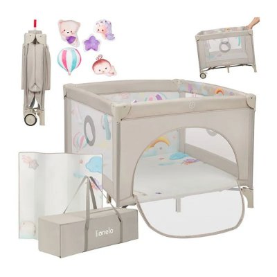 Parc bébé mille plus 100x100 cm pliable avec matelas grey beige