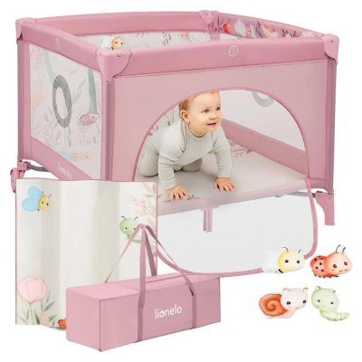 Parc bébé mille plus 100x100 cm pliable avec matelas pink