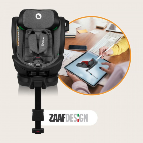 Siège-auto bébé i-size harmony grey graphite leather Lionelo