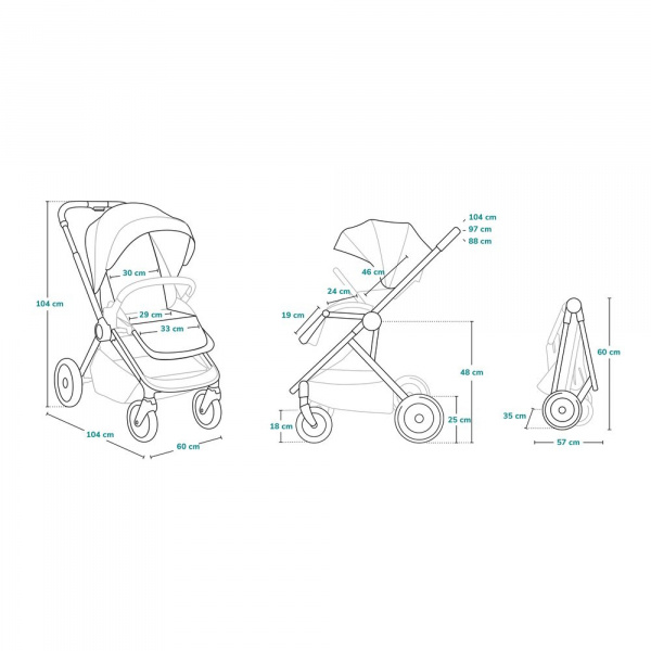 Poussette multifonction mika 2en1 grey graphite Lionelo