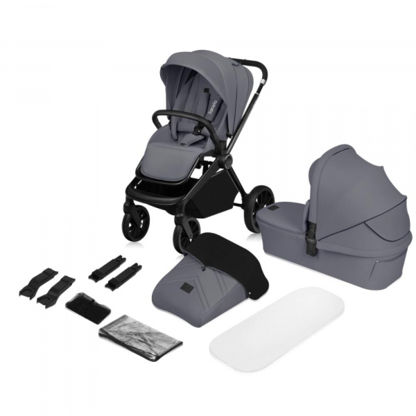 Poussette duo mika plus grey stone Lionelo