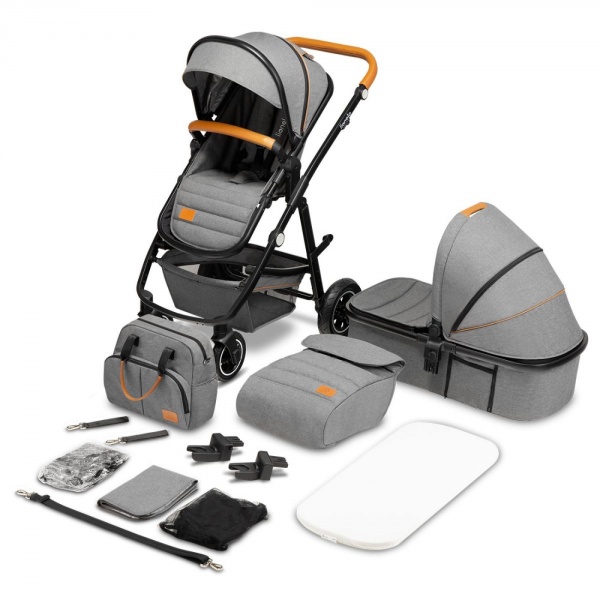 Poussette duo amber + nacelle grey stone Lionelo