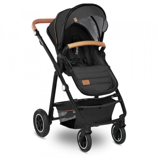 Poussette trio amber + nacelle + coque grey graphite Lionelo