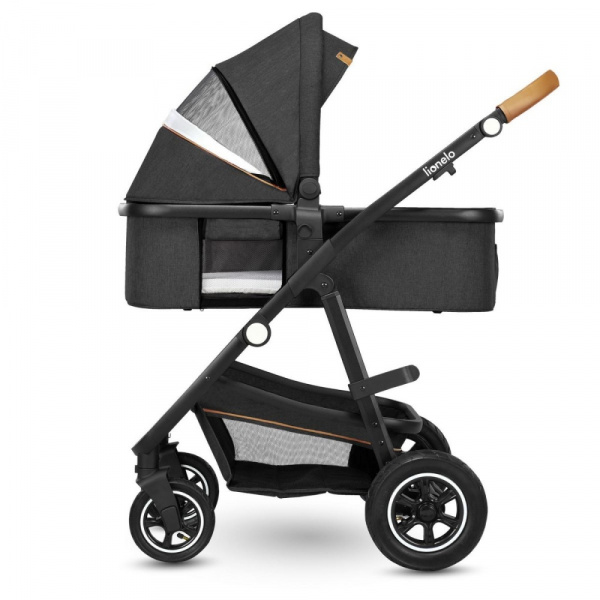 Poussette trio amber + nacelle + coque grey graphite Lionelo