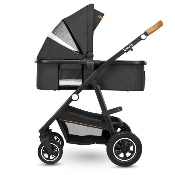 Poussette trio amber + nacelle + coque grey graphite Lionelo