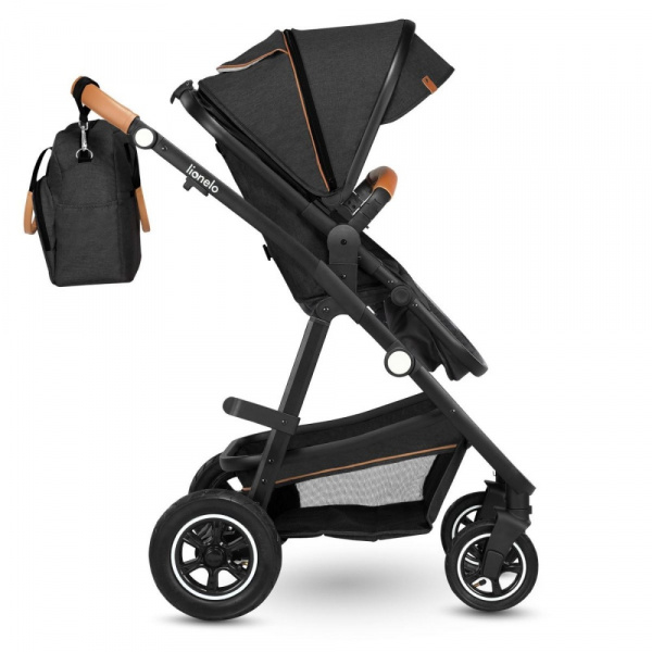 Poussette trio amber + nacelle + coque grey graphite Lionelo