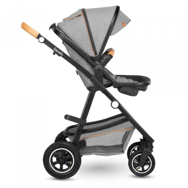 Poussette trio amber + nacelle + coque grey graphite Lionelo