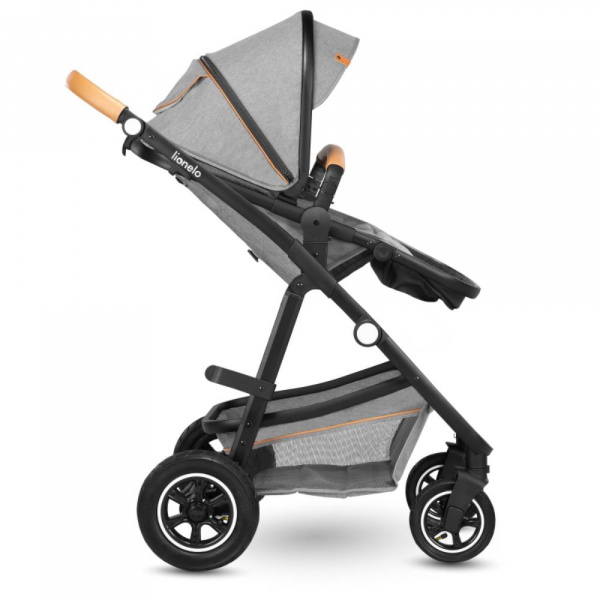 Poussette trio amber + nacelle + coque grey graphite Lionelo