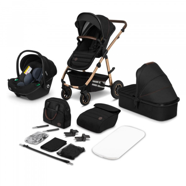 Poussette trio amber + nacelle + coque black onyx Lionelo