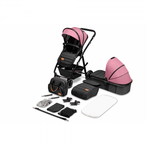 Poussette duo amber + nacelle pink Lionelo