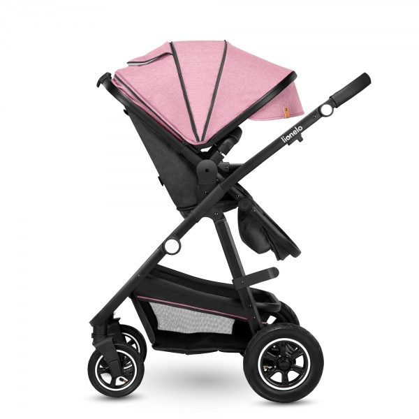 Poussette trio amber + nacelle + coque pink Lionelo