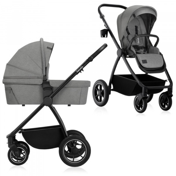 Poussette duo meril + nacelle grey stone Lionelo