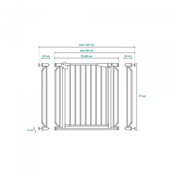 Barrière de sécurité truus slim gris Lionelo