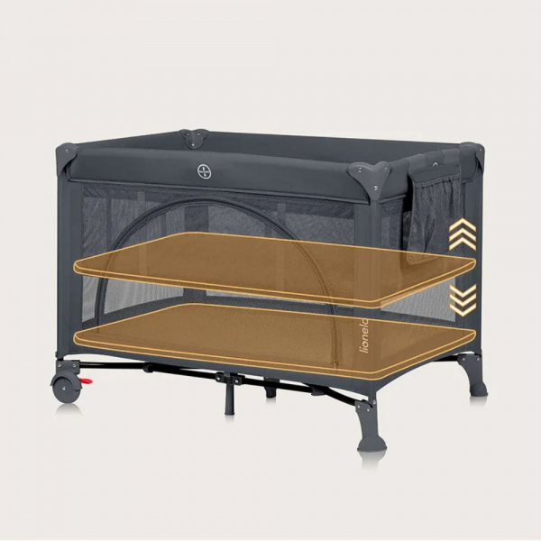 Lit parapluie bébé laura compact 2 en 1 grey concrete Lionelo