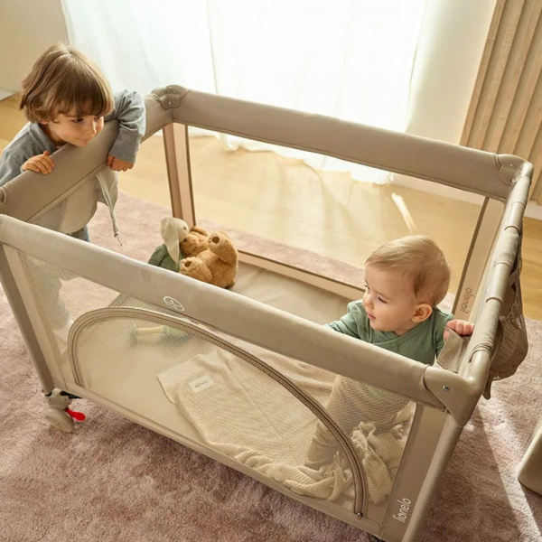 Lit parapluie bébé laura compact 2 en 1 grey concrete Lionelo