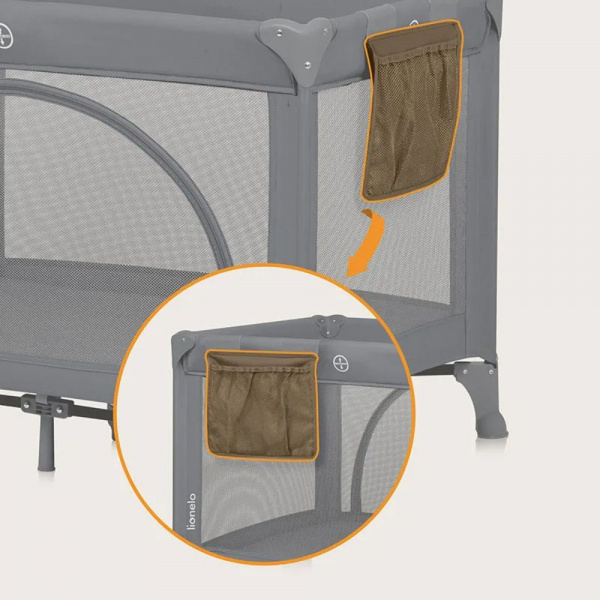 Lit parapluie bébé laura compact 2 en 1 grey concrete Lionelo