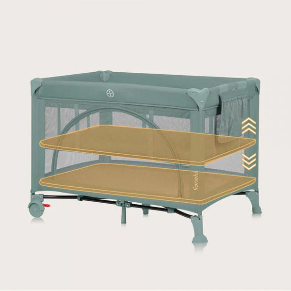 Lit parapluie bébé laura compact 2 en 1 green sage Lionelo