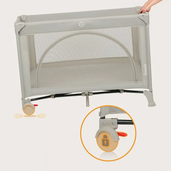 Lit parapluie bébé laura compact 2 en 1 beige sand Lionelo