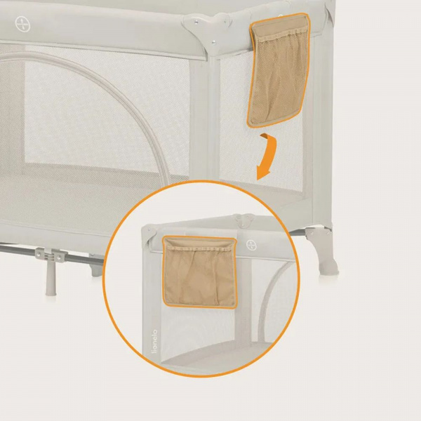 Lit parapluie bébé laura compact 2 en 1 beige sand Lionelo