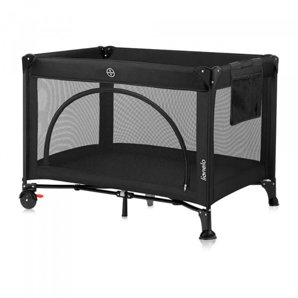 Lit parapluie bébé laura compact 2 en 1 black carbon Lionelo