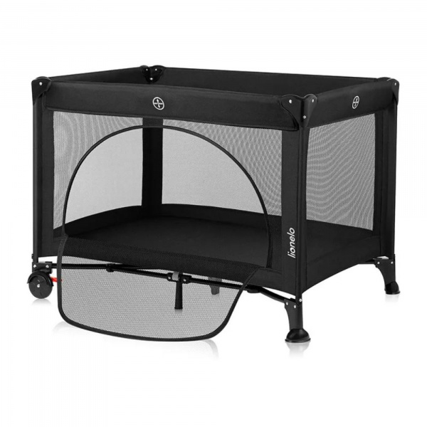 Lit parapluie bébé laura compact 2 en 1 black carbon Lionelo