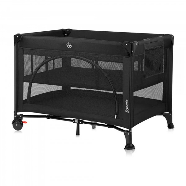 Lit parapluie bébé laura compact 2 en 1 black carbon Lionelo