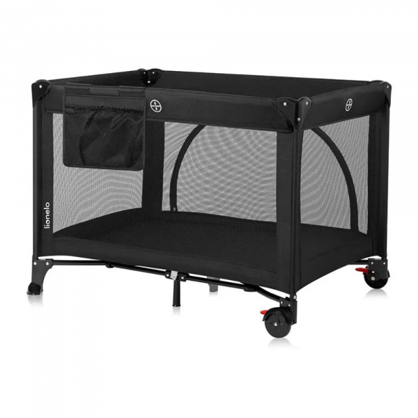 Lit parapluie bébé laura compact 2 en 1 black carbon Lionelo