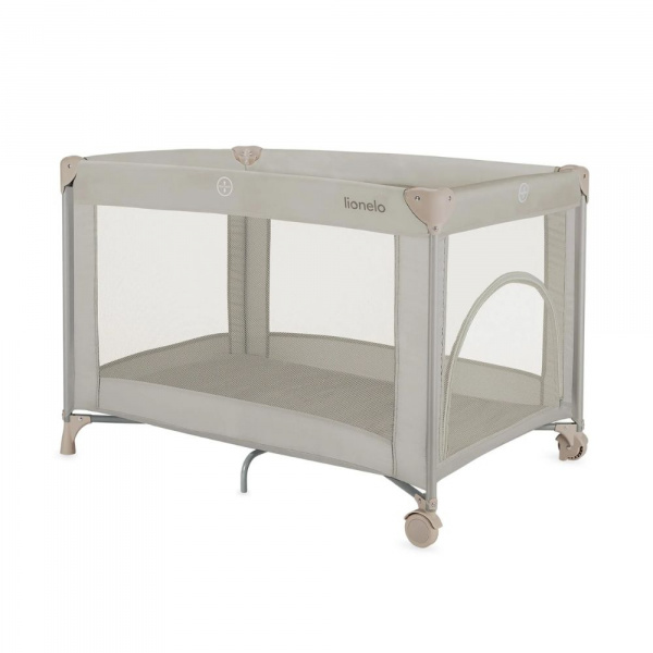 Lit parapluie bébé amelie compact avec matelas beige sand Lionelo