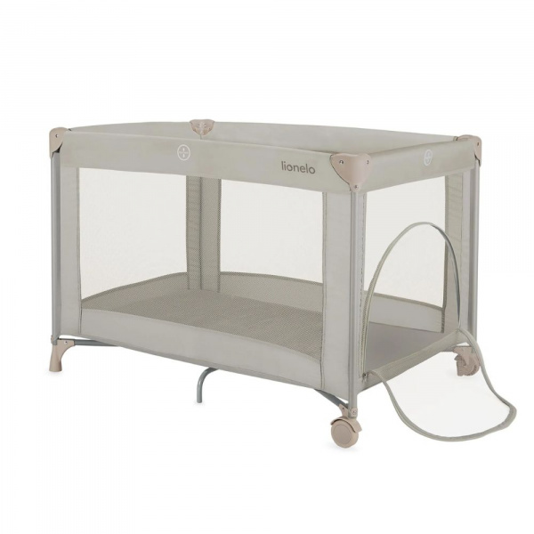 Lit parapluie bébé amelie compact avec matelas beige sand Lionelo