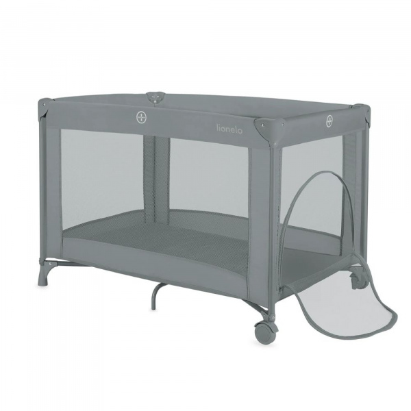 Lit parapluie bébé amelie compact avec matelas grey concrete Lionelo