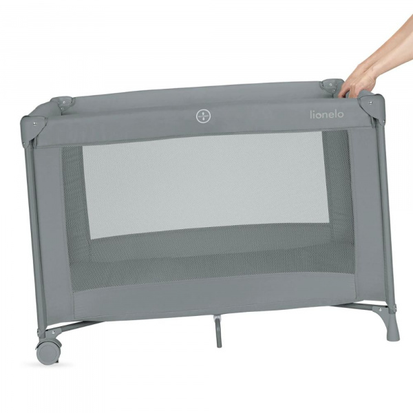 Lit parapluie bébé amelie compact avec matelas grey concrete Lionelo