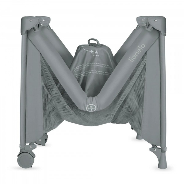 Lit parapluie bébé amelie compact avec matelas grey concrete Lionelo