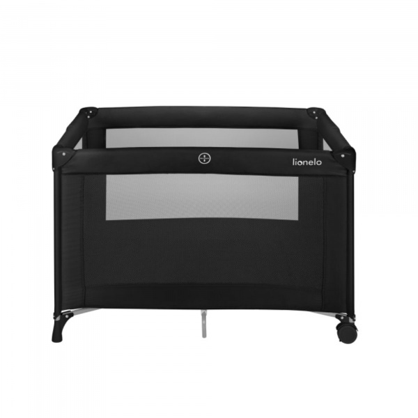 Lit parapluie bébé amelie compact avec matelas black carbon Lionelo