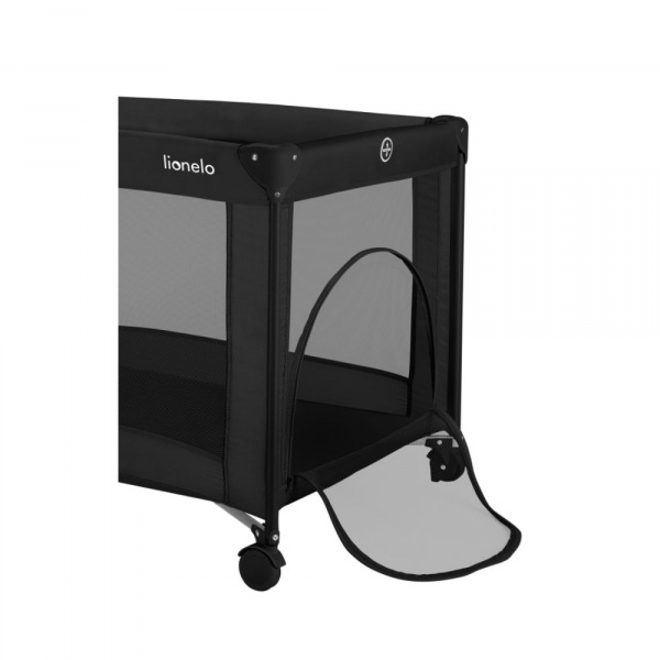 Lit parapluie bébé amelie compact avec matelas black carbon Lionelo