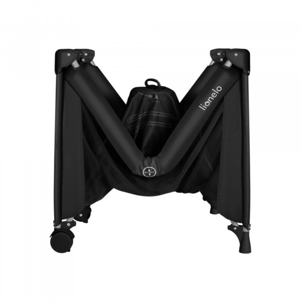 Lit parapluie bébé amelie compact avec matelas black carbon Lionelo