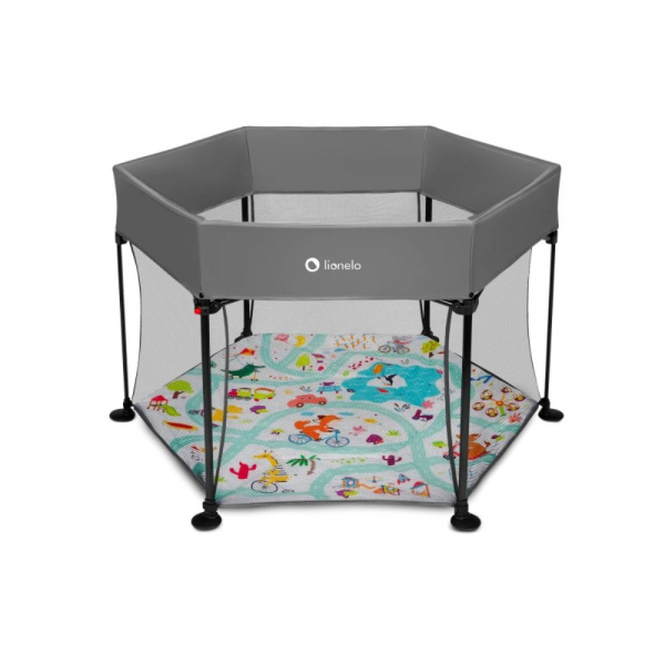 Parc pliable pour enfants roel grey multicolor Lionelo