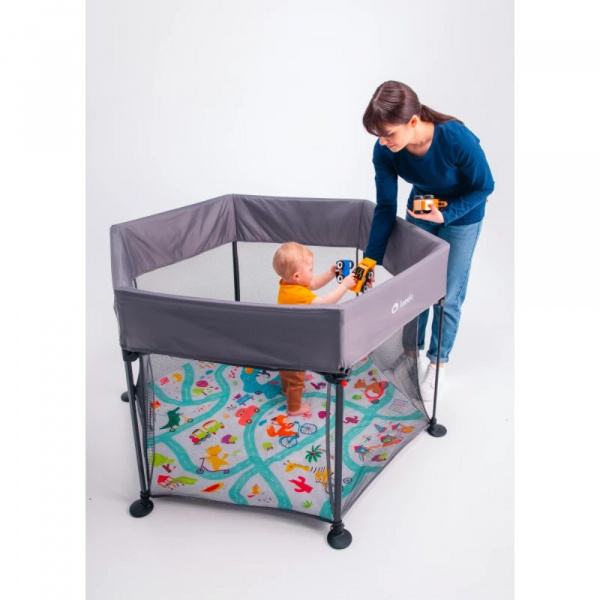 Parc pliable pour enfants roel grey multicolor Lionelo
