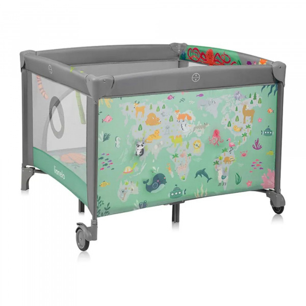 Parc bébé mille plus 100x100 cm pliable avec matelas grey green Lionelo