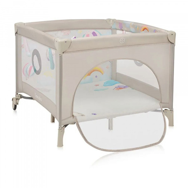 Parc bébé mille plus 100x100 cm pliable avec matelas grey beige Lionelo