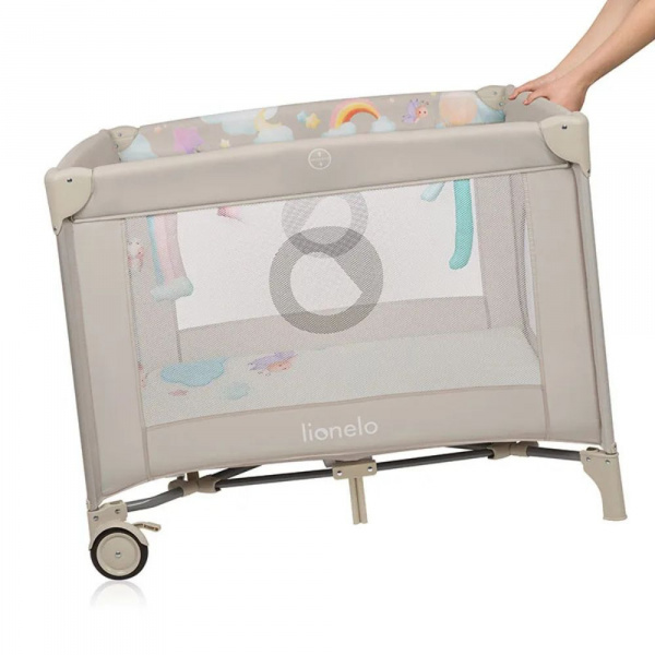 Parc bébé mille plus 100x100 cm pliable avec matelas grey beige Lionelo