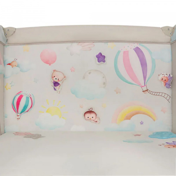 Parc bébé mille plus 100x100 cm pliable avec matelas grey beige Lionelo