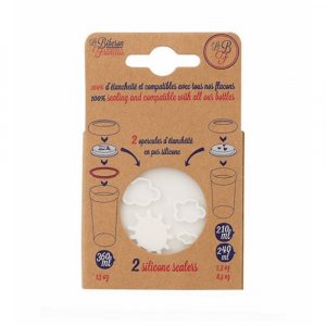 Lot de 2 opercules silicones amour et nuages Le biberon francais
