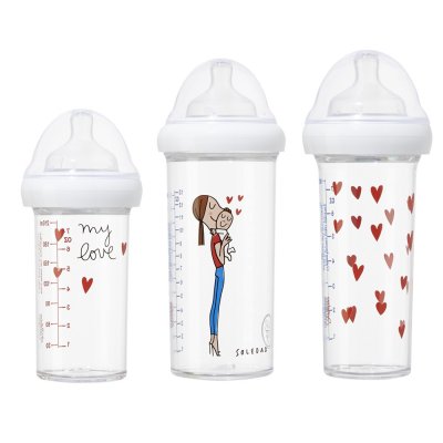 Lot de 3 biberons my love by soledad