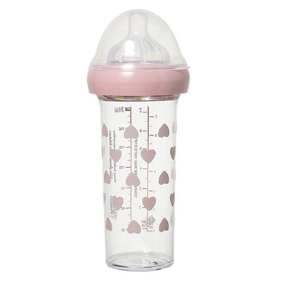 Biberon coeurs roses 210 ml