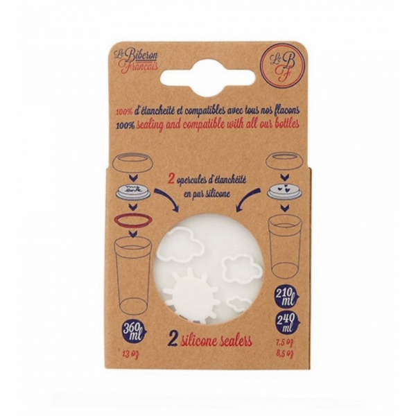 Lot de 2 opercules silicones amour et nuages Le biberon francais