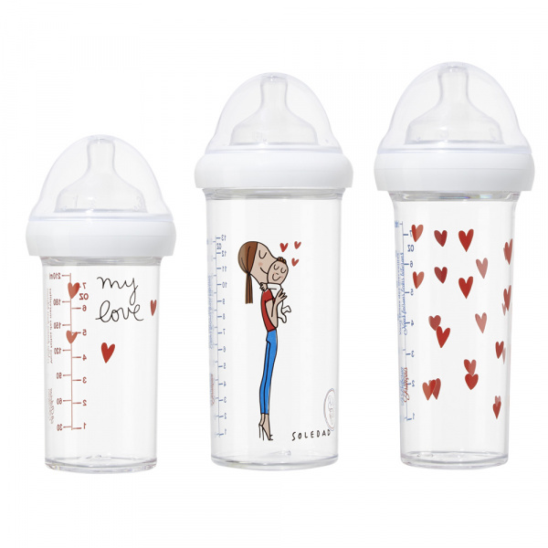 Lot de 3 biberons my love by soledad Le biberon francais